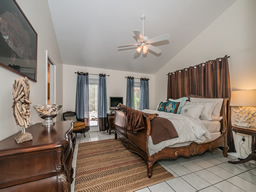 The Master has vaulted ceilings and lots of light.